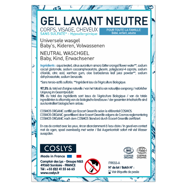 Etiquettes pour le gel lavant neutre (rouleau)