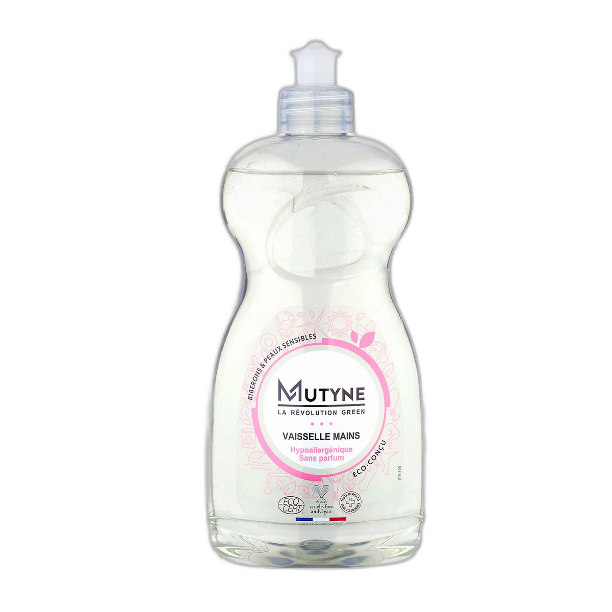 Liquide vaisselle ecocert hypoallergénique sans parfum - 500 mL