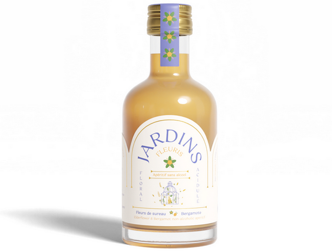 Ap√©ritif sans alcool bio jardins fleuris (fleurs de sureau & bergamote) - 20 cL