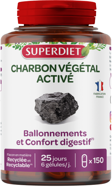 Charbon végétal activé (ballonnements et confort digestif) - maxi pot 150 gélules