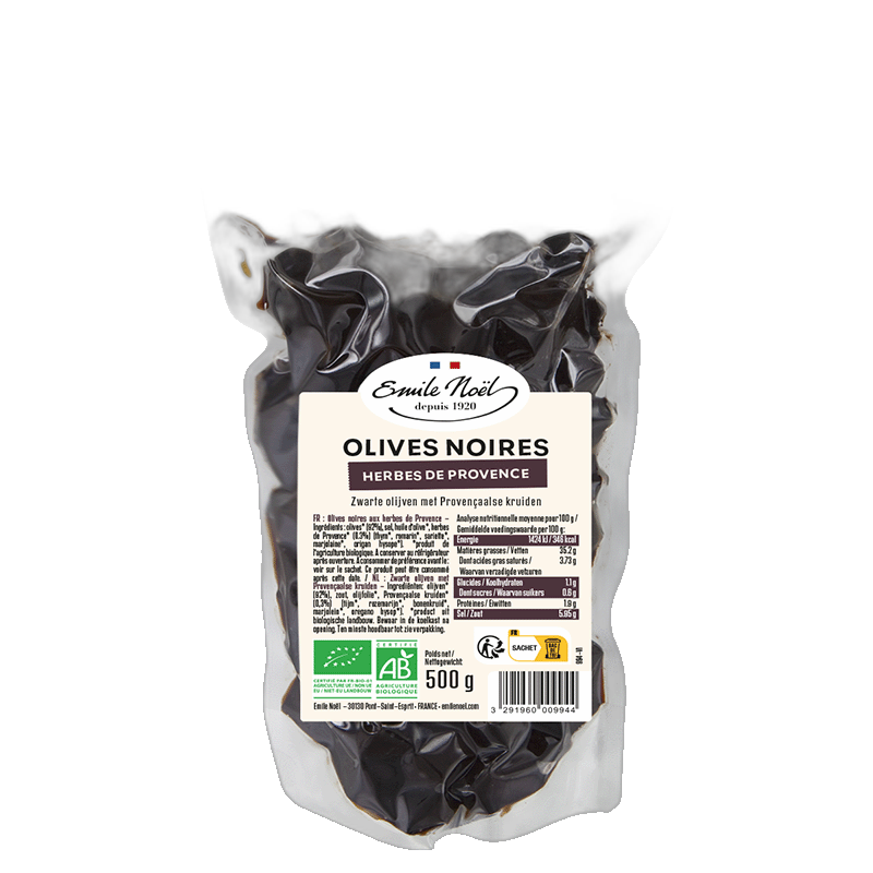Olives noires herbes de provence bio - 500 g