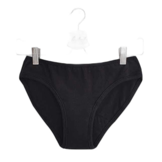 Culotte menstruelle absorbante noire flux moyen (france et bio) - Taille XS (36)