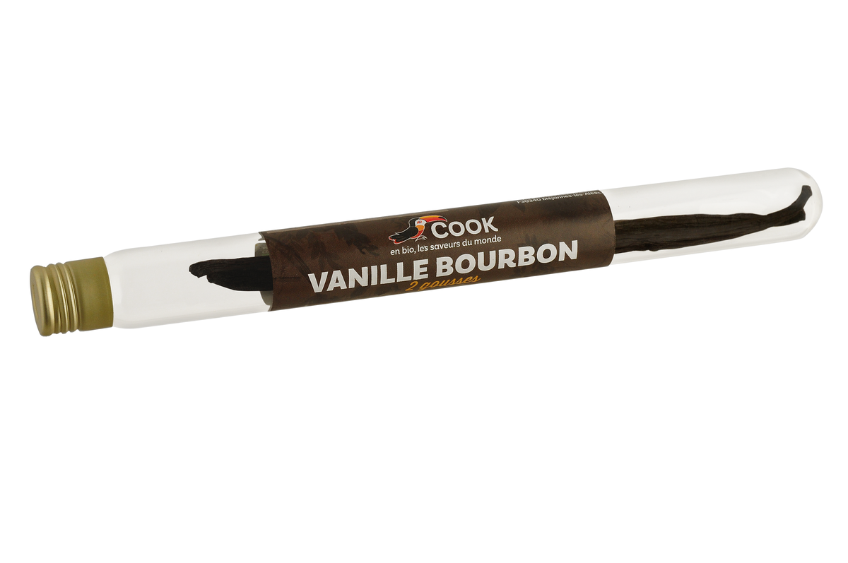 Gousses de vanille bourbon bio (origine Madagascar) - 2 gousses