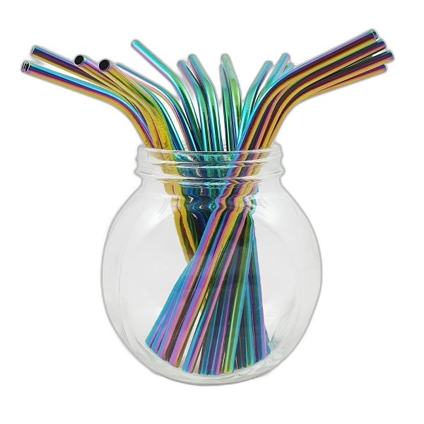Pailles en inox multicolores