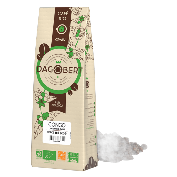 Congo kivu 100% arabica, bio et équitable - grains - 1 kg