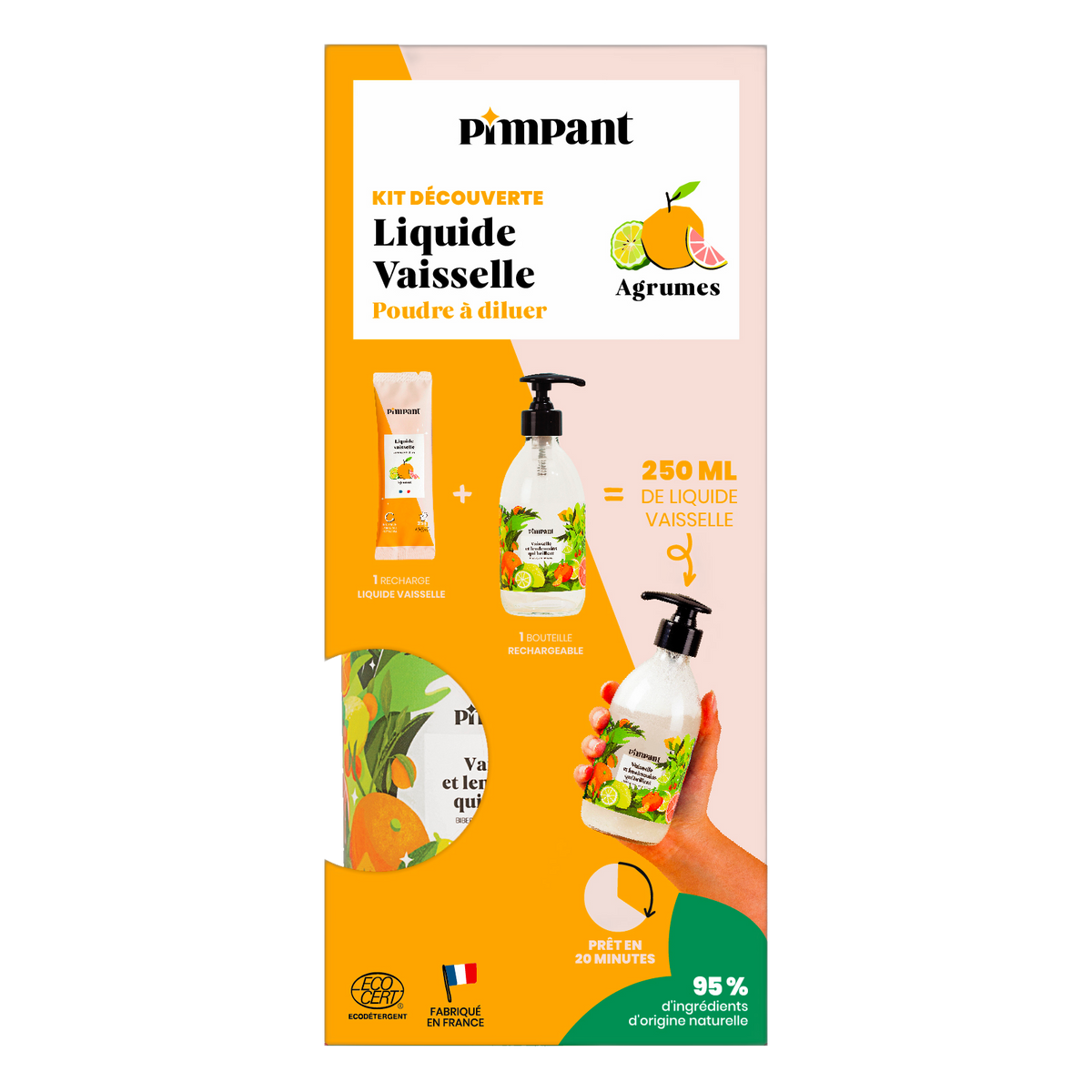 Kit découverte liquide vaisselle agrumes (1 bouteille + 1 stick) - 250 ml