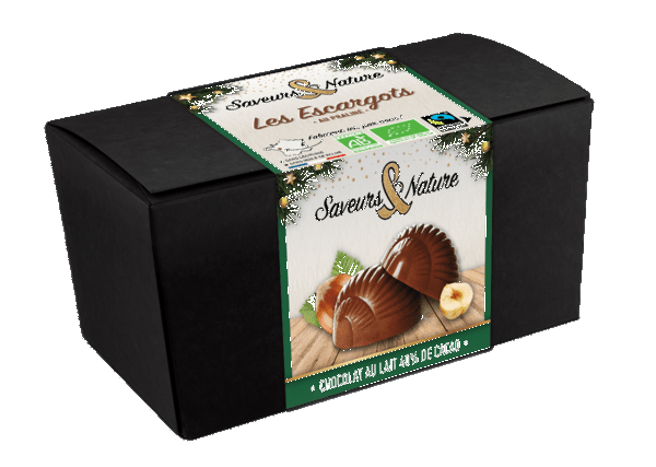 Ballotin de 12 escargots praliné enrobés de chocolat au lait - 140 g