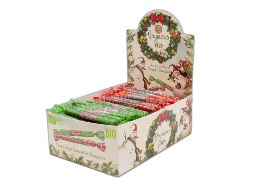 Présentoir mixé sucres d'orge nougatine et caramel Vrac - 16 g
