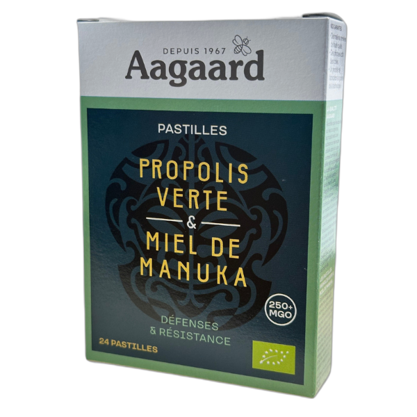Pastilles propolis verte et miel de manuka bio - 24 pastilles