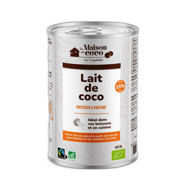 Lait de coco 15% mg bio (équitable) - 400 ml