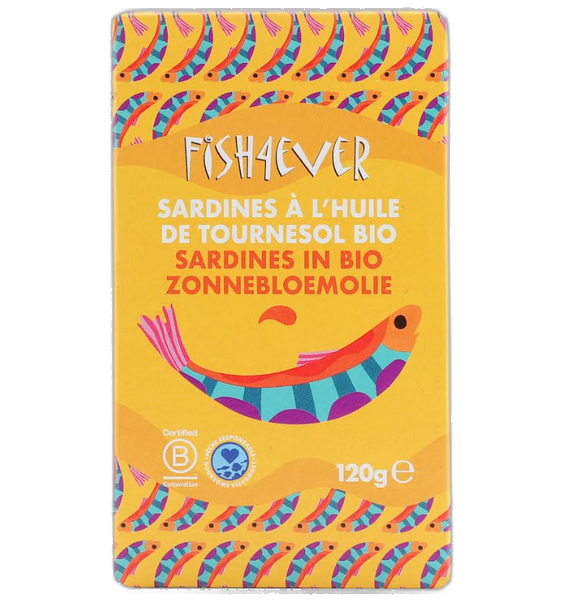 Sardines entières à l'huile de tournesol bio - 120 g
