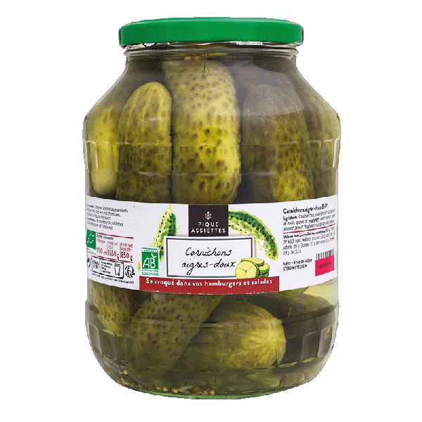 Cornichons aigres-doux bio - 850 g