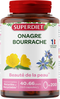 Huiles onagre et bourrache (beauté de la peau) - 200 capsules