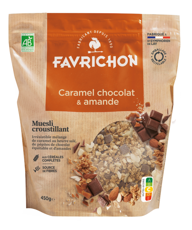 Muesli croustillant caramel, chocolat & amande - 450 g