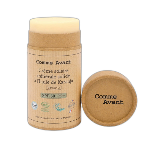 Crème solaire minérale solide spf50 - version 3 (origine France) - 80 g