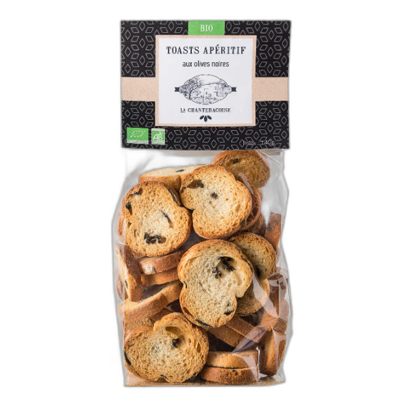 Toasts bio aux olives noires - 140 g