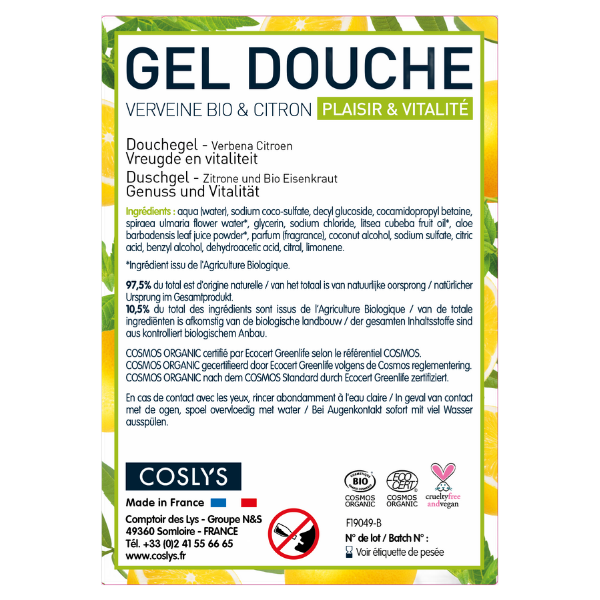 Etiquettes pour le gel douche verveine-citron (rouleau)