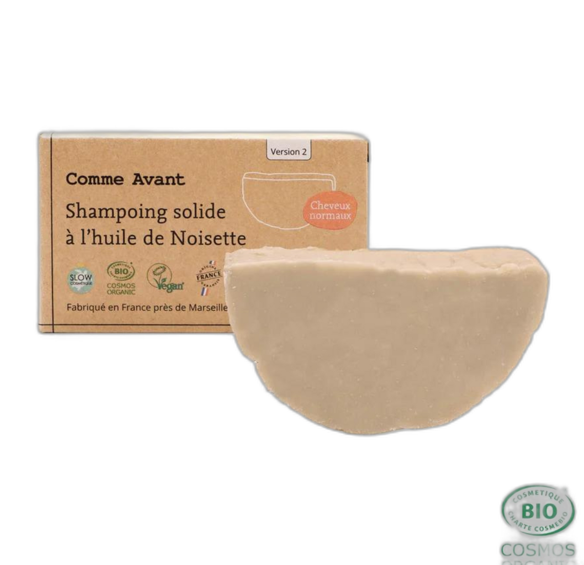 Shampoing solide à l'huile de noisette (Cheveux normaux) - version 2