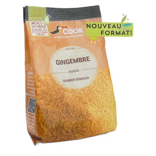 Gingembre moulu bio (sachet économique) (origine Madagascar) - 100 g