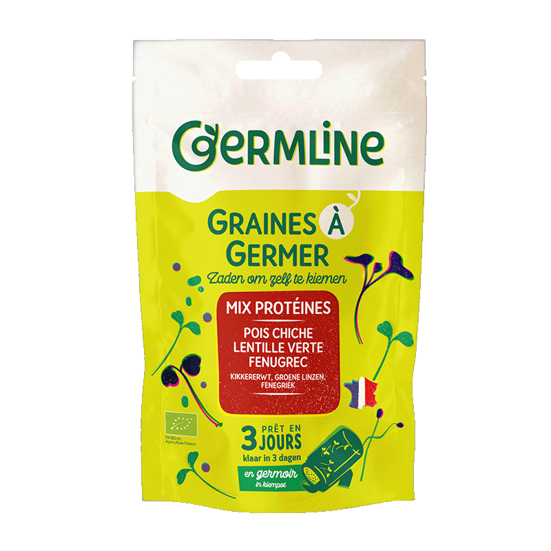 Graines à germer mix protéines (pois chiche, lentille, fenugrec) bio (origine France) - 200 g
