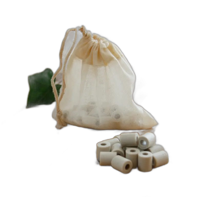 Perles de céramique (dans pochon en coton bio)