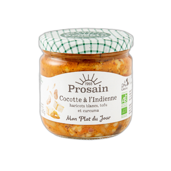 Cocotte à l'indienne aux haricots blancs, tofu et curcuma bio - 360 g