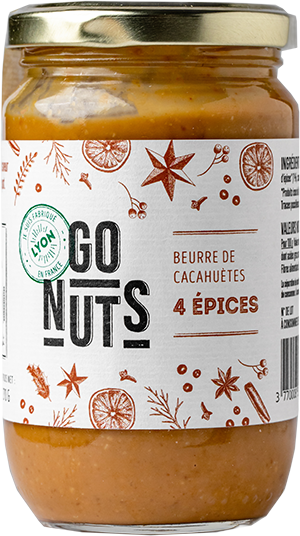 Beurre de cacahuètes 4 épices bio (origine Egypte) - 270 g