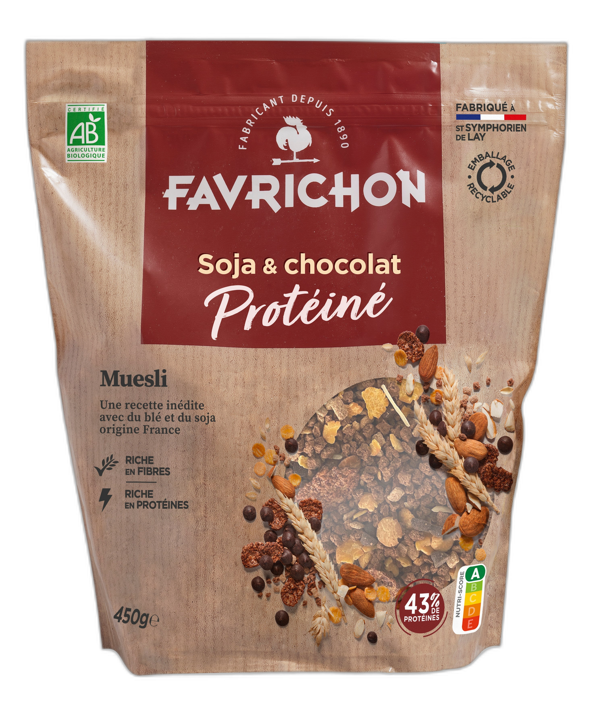 Muesli protéiné soja & chocolat - 450 g