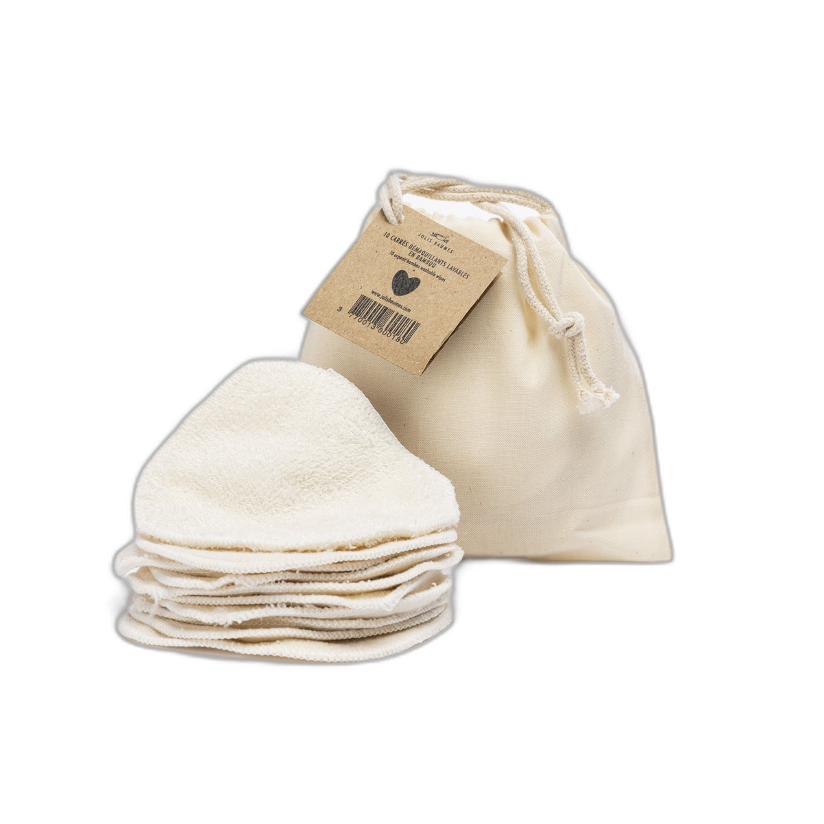 Carrés bambou dans sac en coton bio