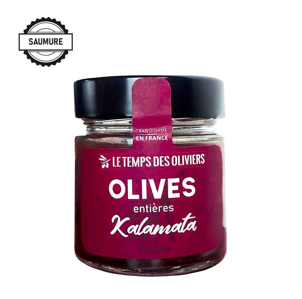 Olives kalamata bio entières (en saumure) (origine Grèce) - 120 g