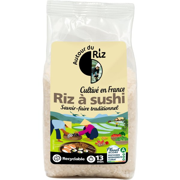 Riz à sushi bio cultivé en france (origine France) - 400 g