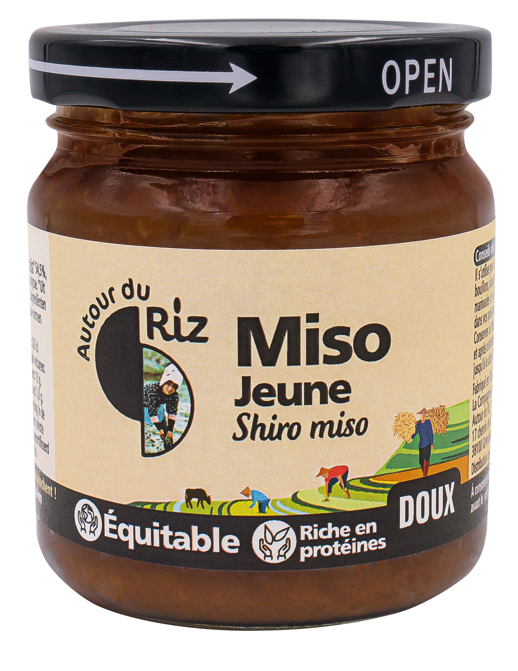 Miso blanc pasteurisé shiro miso bio équitable - 200 g