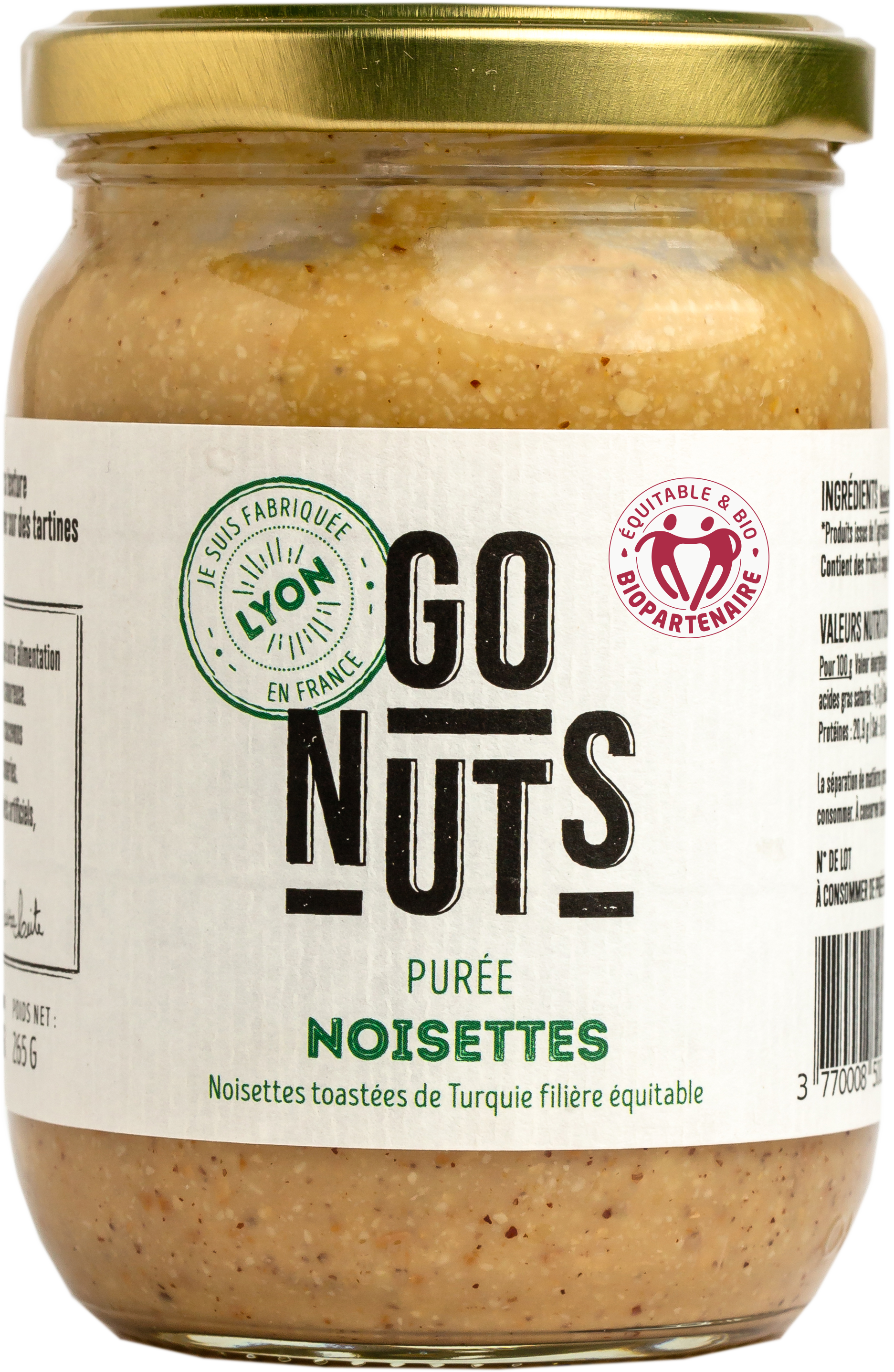 Purée de noisettes grillées bio (origine Turquie) - 265 g