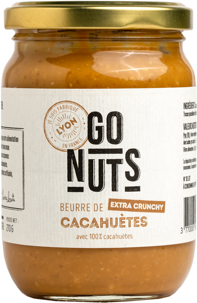 Beurre de cacahuètes extra crunchy bio (origine Egypte) - 270 g