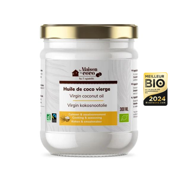 Huile de coco vierge bio (équitable) (origine Philippines) - 300 ml