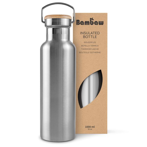 Bouteille isotherme en acier inoxydable (couleur Acier Naturel) - 1L