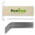 Pailles en inox avec pochette - 6 pailles