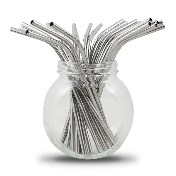 Pailles en inox argentées  x 100