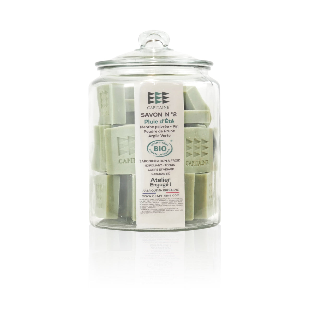 Savon bio exfoliant + bocal - pluie d'été Vrac - 100 g