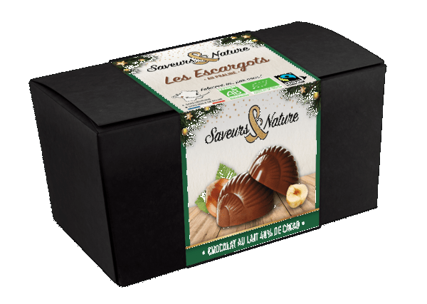 Ballotin de 12 escargots praliné enrobés de chocolat au lait - 140 g