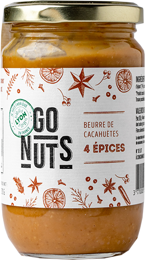 Beurre de cacahuètes 4 épices bio (origine Egypte) - 270 g