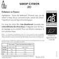 Contre étiquette sirop de citron - lot de 50