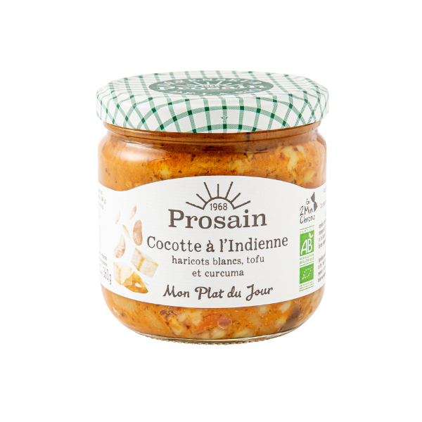 Cocotte à l'indienne aux haricots blancs, tofu et curcuma bio - 360 g