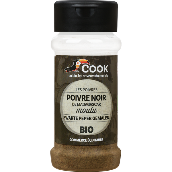 Poivre noir moulu bio (origine Madagascar) - 45 g