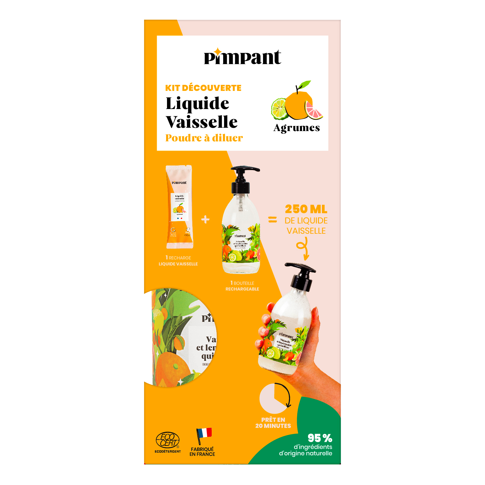 Kit découverte liquide vaisselle agrumes (1 bouteille + 1 stick) - 250 ml