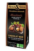 Mendiants de chocolat noir bio (amande, noisette, raisin sec) - 125 g