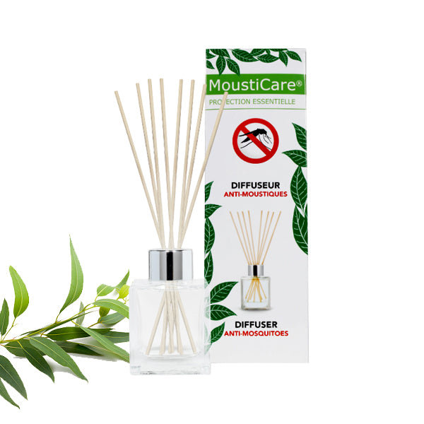 Diffuseur anti-moustique avec 8 bâtonnets en rotins