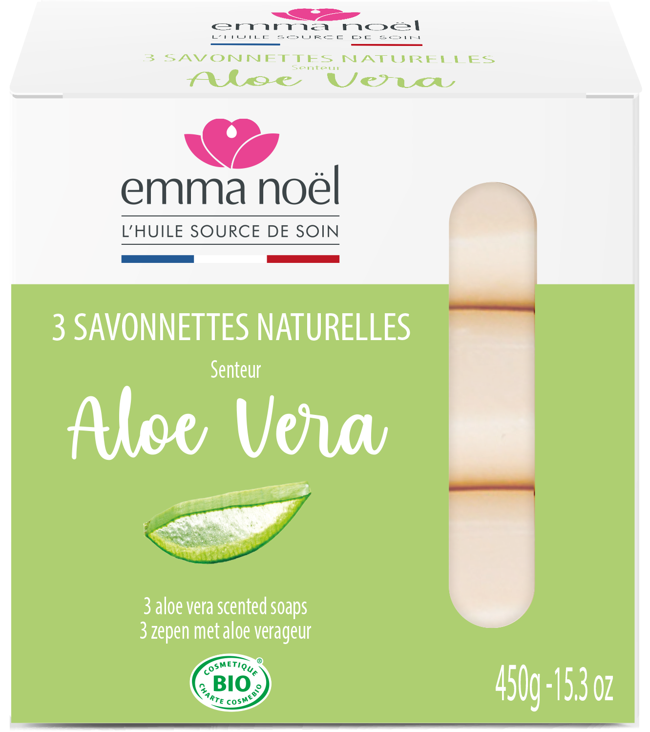Savonnettes aloe vera bio - 3 x 150 g