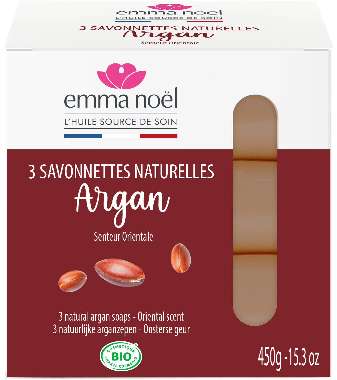 Savonnettes argan bio - 3 x 150 g