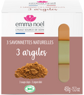 Savonnettes 3 argiles bio - 3 x 150 g